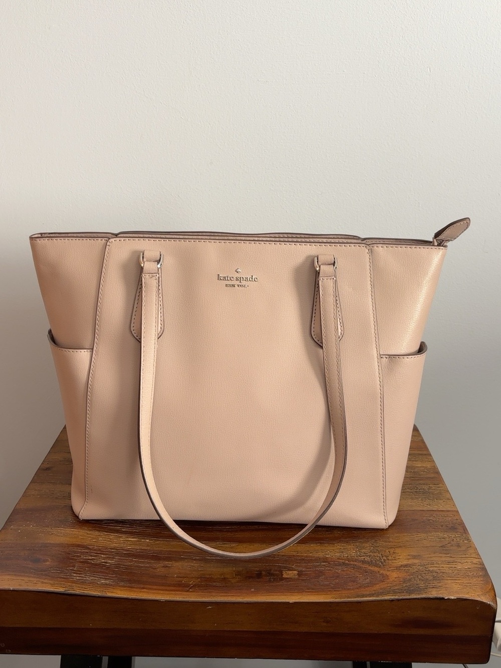 Kate Spade Blush Leather Tote with Side Pockets